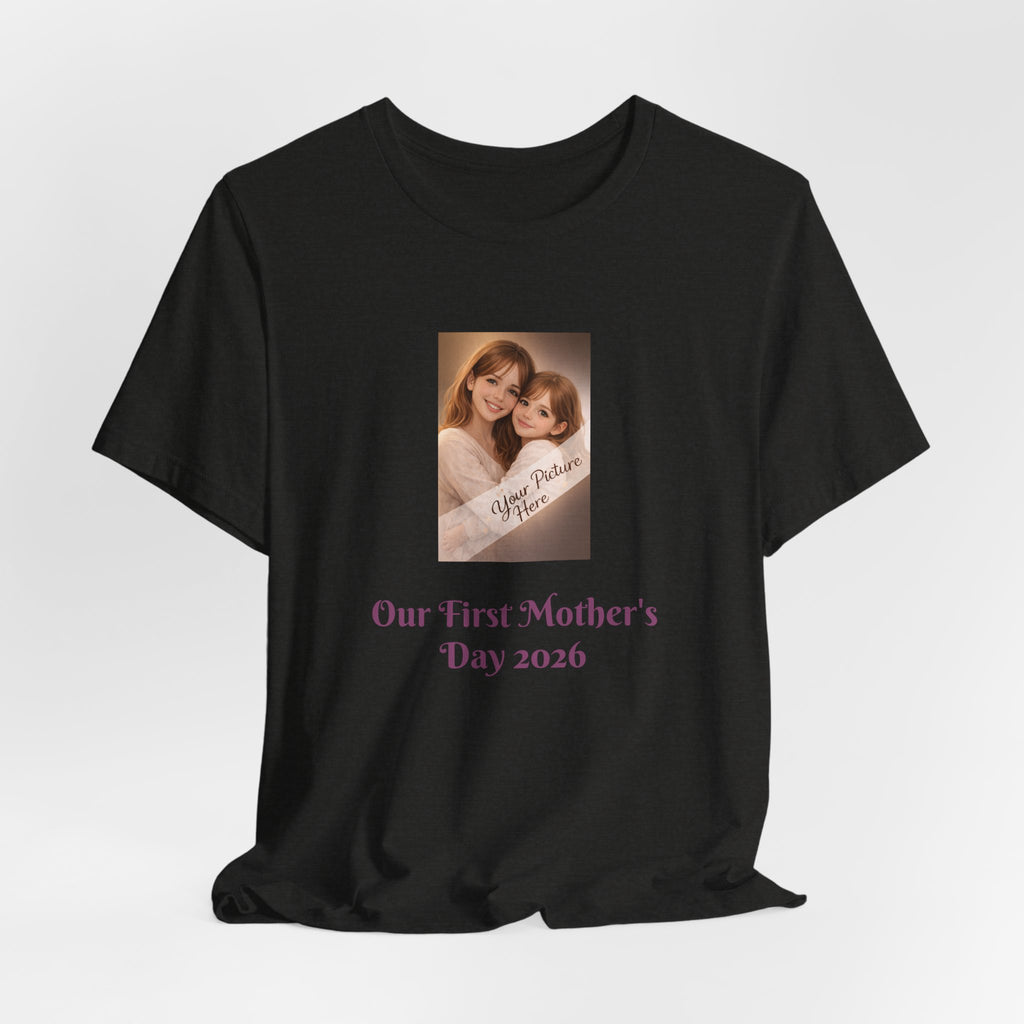 Our First Mother's Day Photo Tee — Personalized Floral Mother's Day T-Shirt