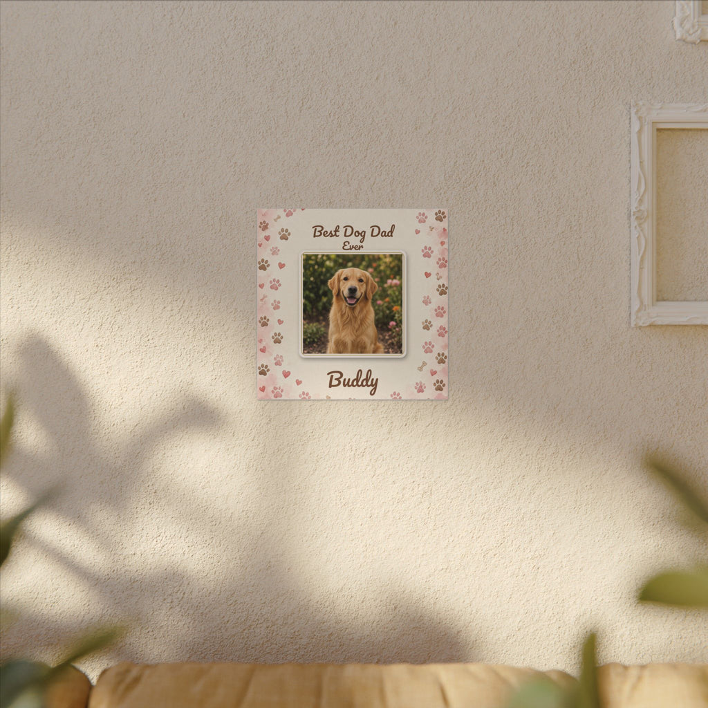 Best Dog Dad Ever Personalized Canvas – Custom Dog Photo & Name Wall Art