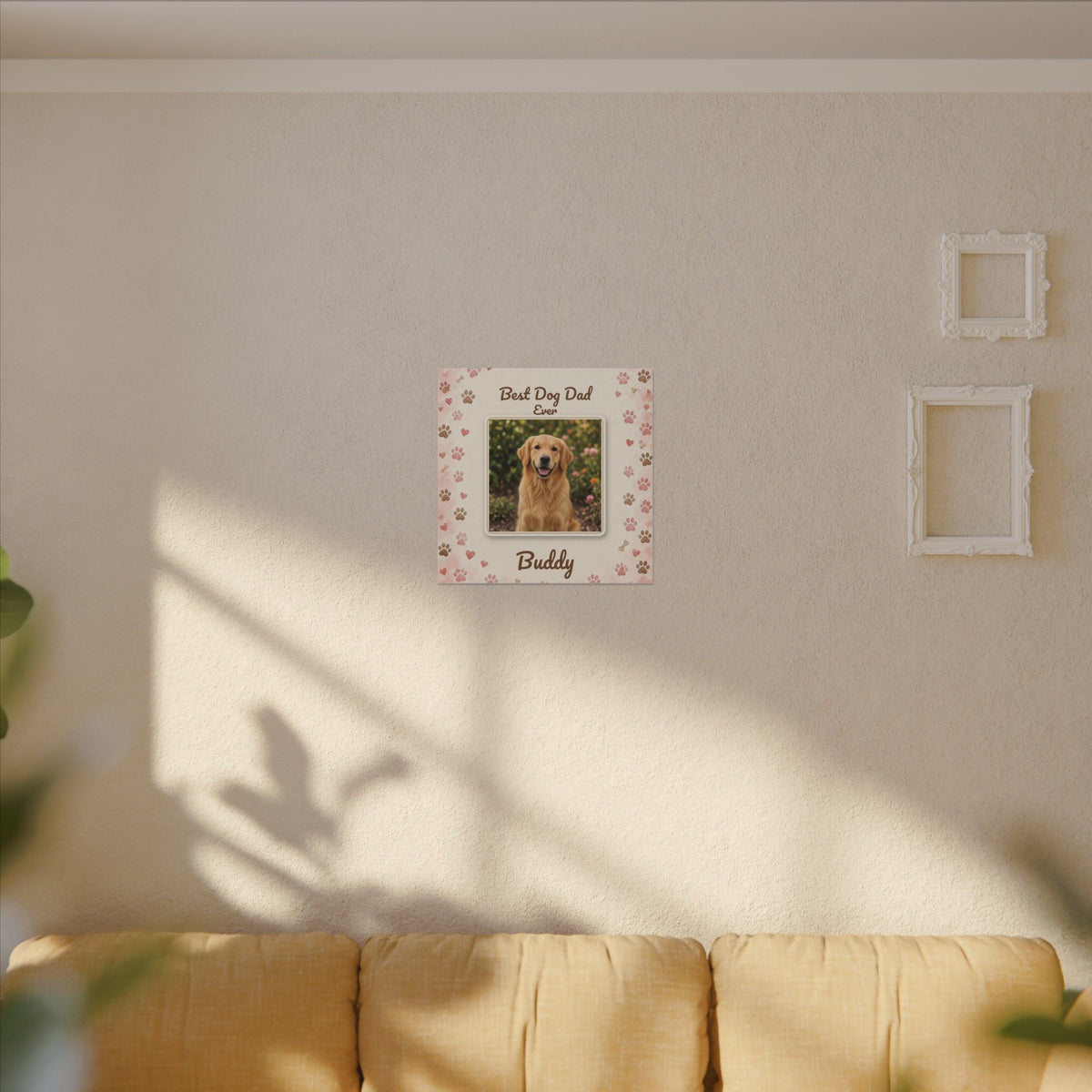 Best Dog Dad Ever Personalized Canvas – Custom Dog Photo & Name Wall Art