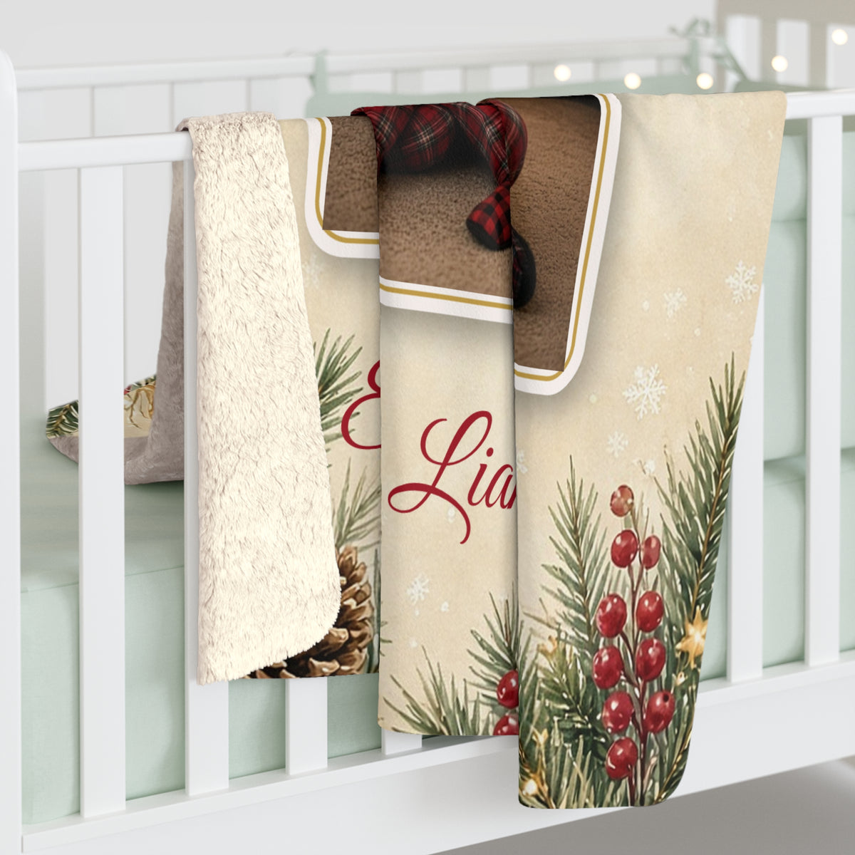 Grandma's Sweethearts Personalized Photo Blanket – Custom Grandkids Name Sherpa Throw