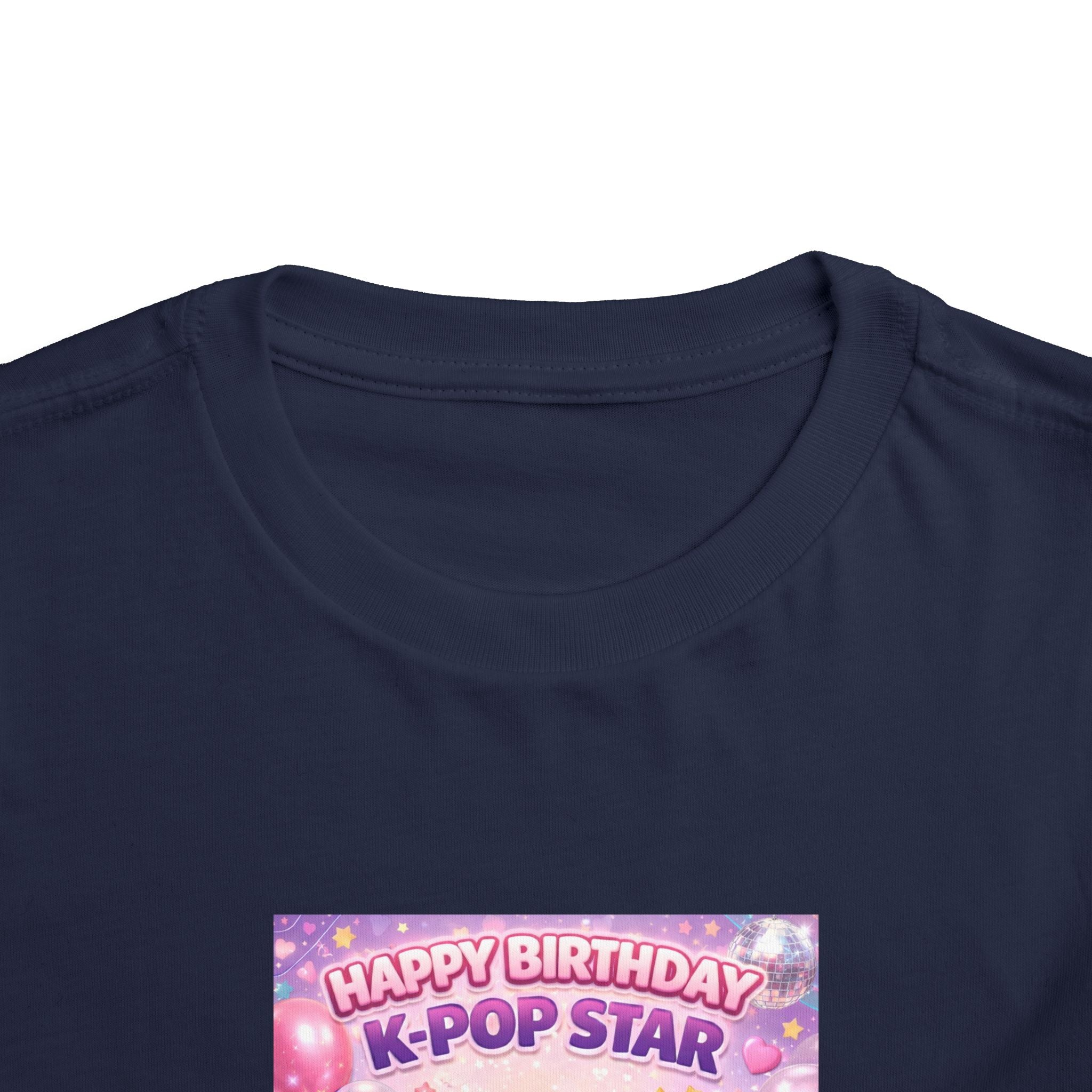 Toddler Tee — "Happy Birthday K-Pop Star" Pink Birthday Photo Shirt - Upload your own picture