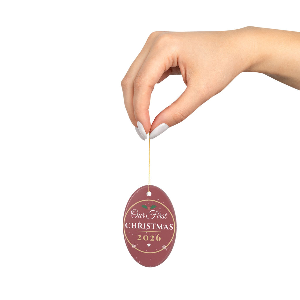 Our First Christmas 2026 Ornament — Ceramic Keepsake for Couples & New Families