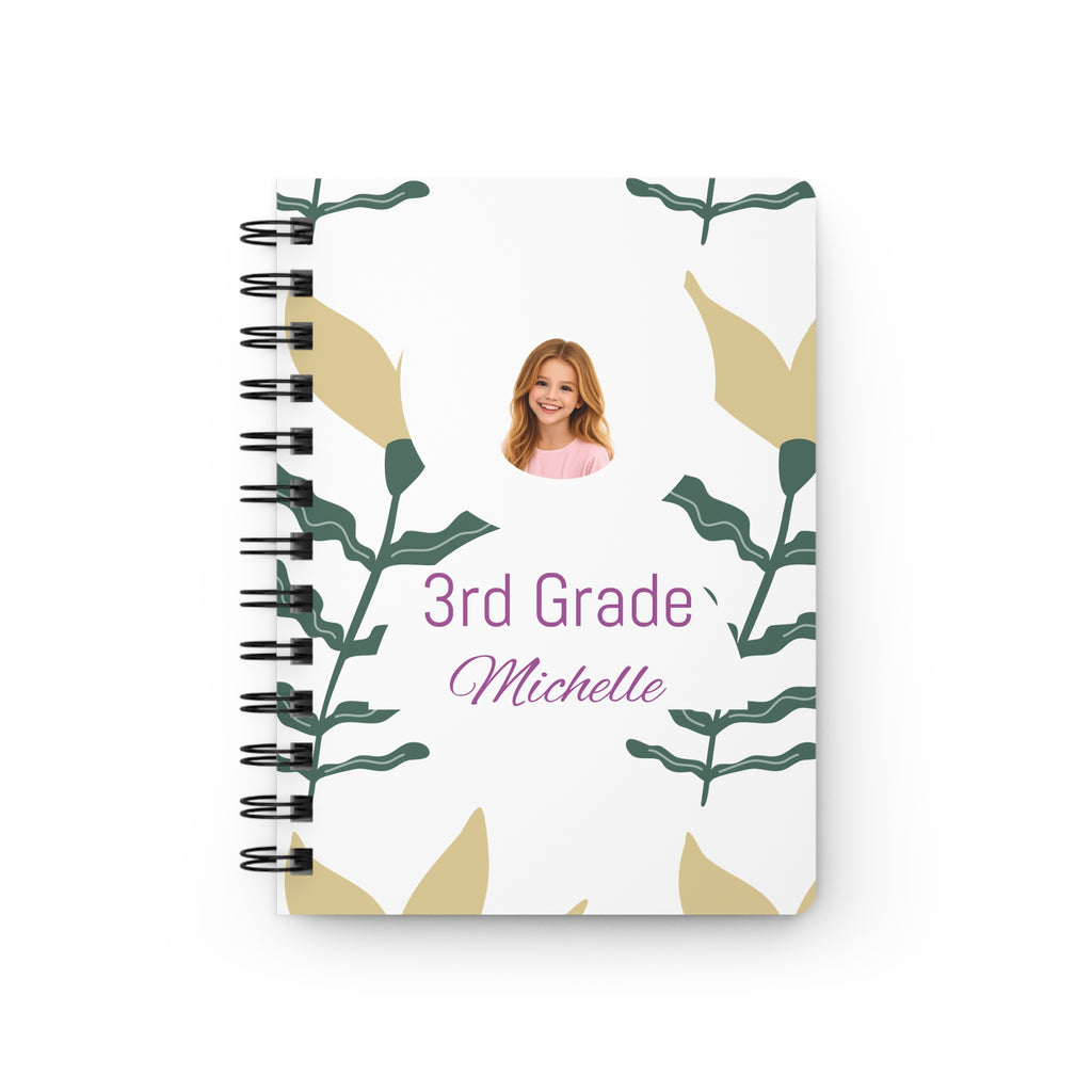 Spiral Notebook — Personalized 3rd Grade Teacher Journal with Floral Design (Custom Name)
