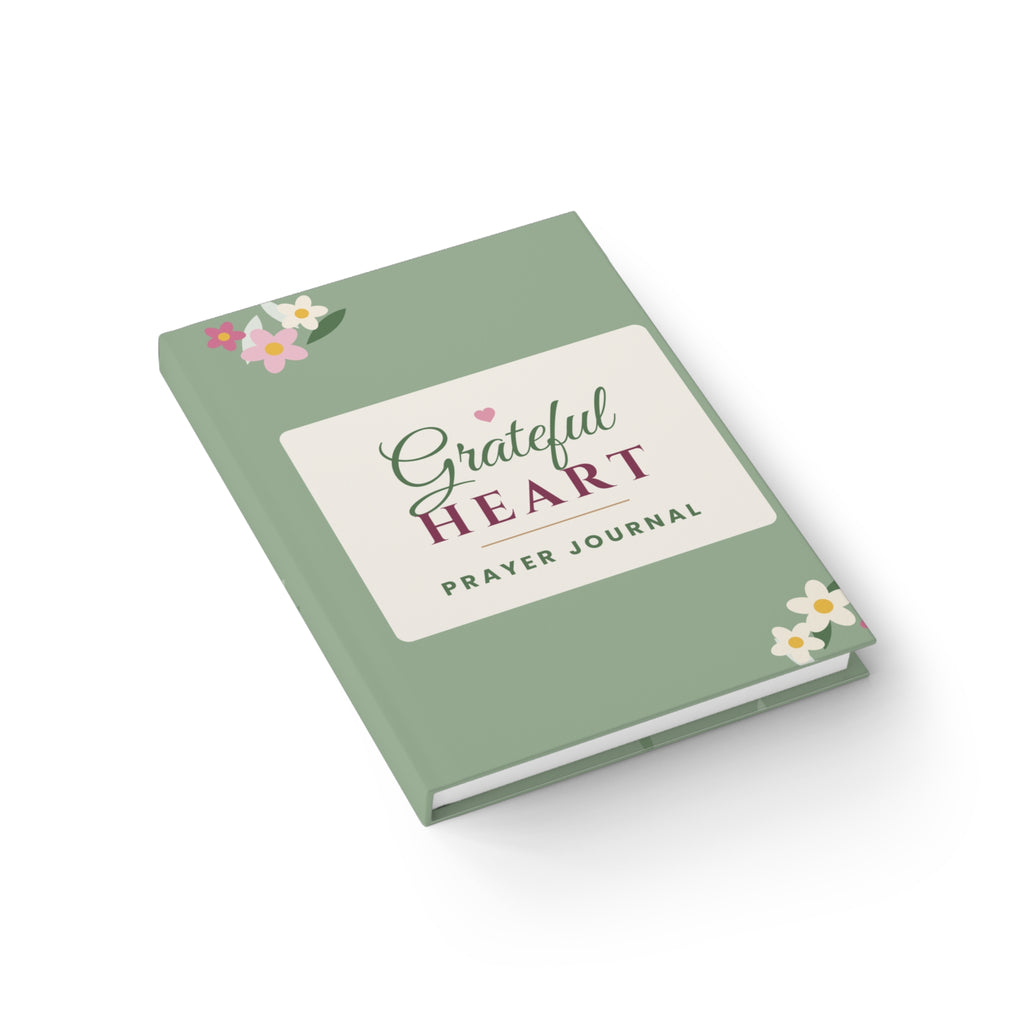 Grateful Heart Prayer Journal — Sage Floral Christian Hardcover Notebook