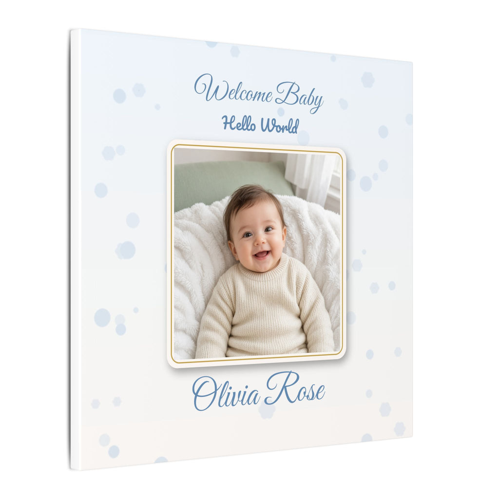 Welcome Baby Personalized Birth Announcement Canvas – Custom Newborn Wall Art