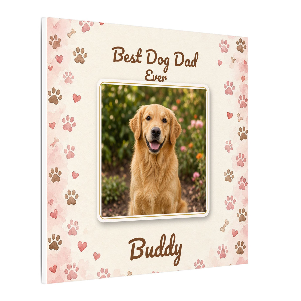 Best Dog Dad Ever Personalized Canvas – Custom Dog Photo & Name Wall Art