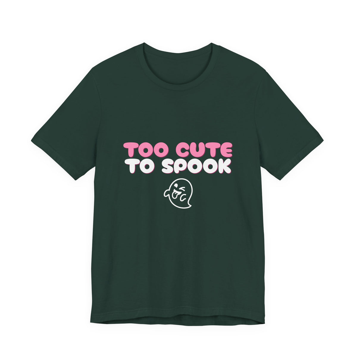 Too Cute to Spook Shirt — Funny Pink Halloween Ghost Tee