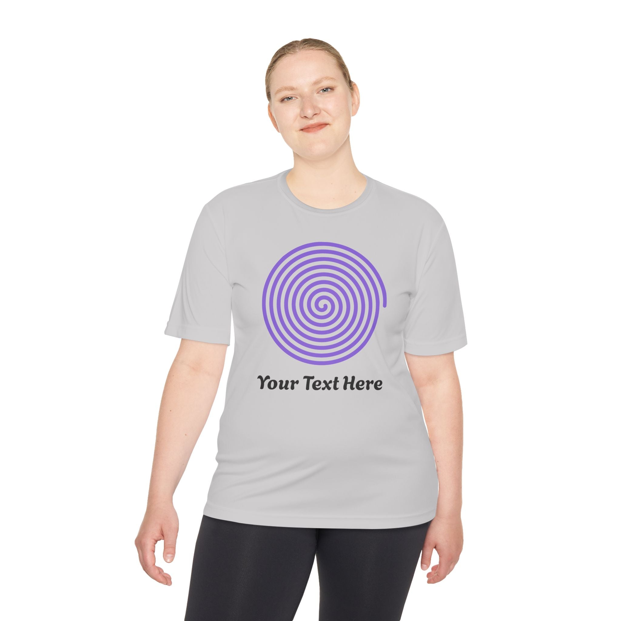 Hypnotic Spiral Tee – Customizable Purple Spiral T-Shirt