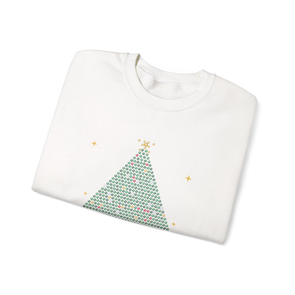 Faux Rhinestone Christmas Tree Sweatshirt — Sparkly Bling Look Merry Christmas Crewneck
