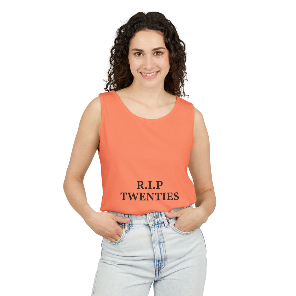 R.I.P. Twenties Tank Top — Funny 30th Birthday Retirement of Your 20s Tee