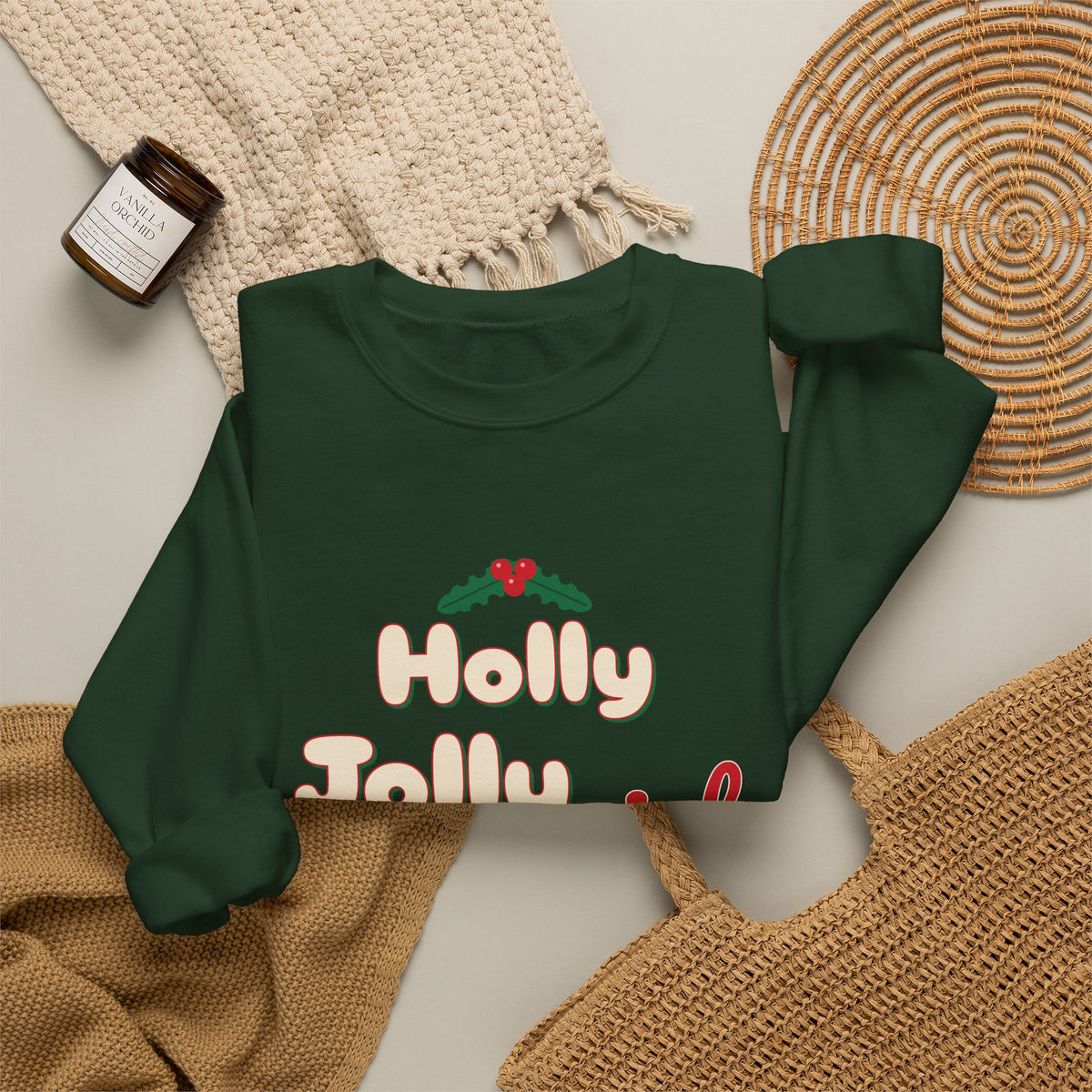 Holly Jolly-ish Sweatshirt — Funny Retro Christmas Crewneck