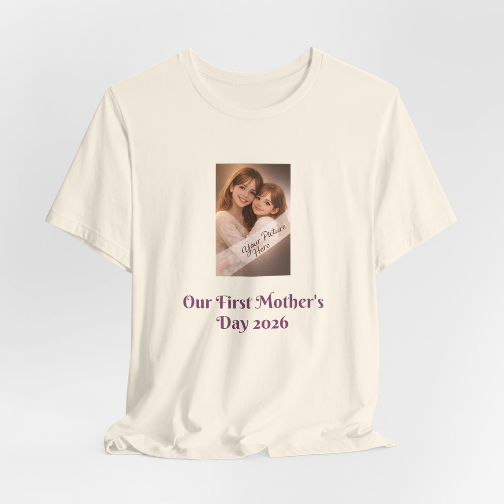 Our First Mother's Day Photo Tee — Personalized Floral Mother's Day T-Shirt