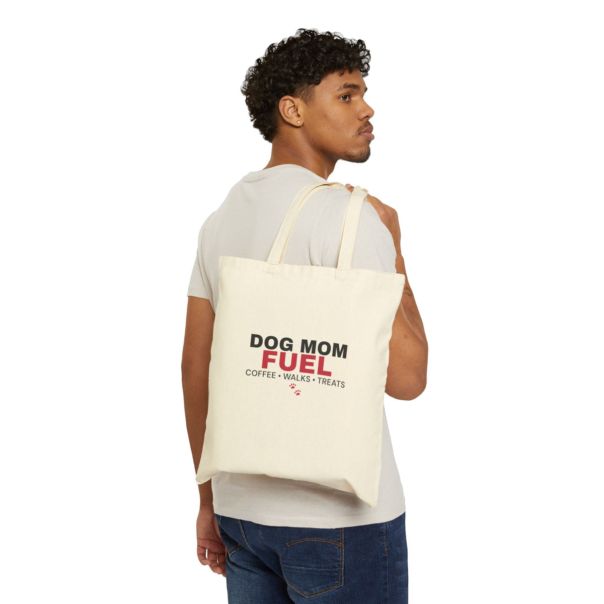 Dog Mom Fuel Tote Bag — Coffee Walks Treats Canvas Tote