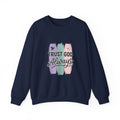 Trust God Always Crewneck Sweatshirt | Christian faith, rainbow brushstroke design