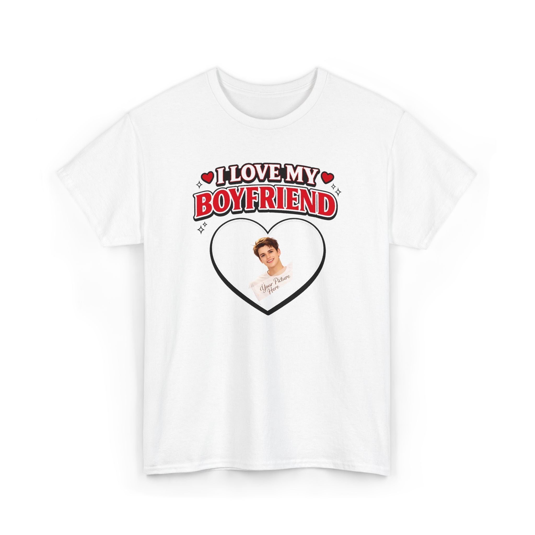 Valentine Day Gift - Unisex Heavy Cotton Tee - Add your own picture.