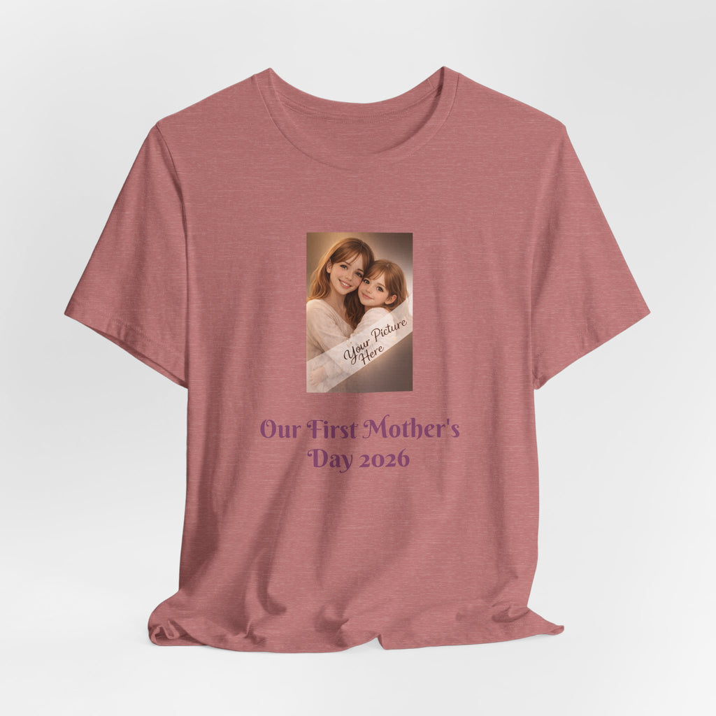 Our First Mother's Day Photo Tee — Personalized Floral Mother's Day T-Shirt