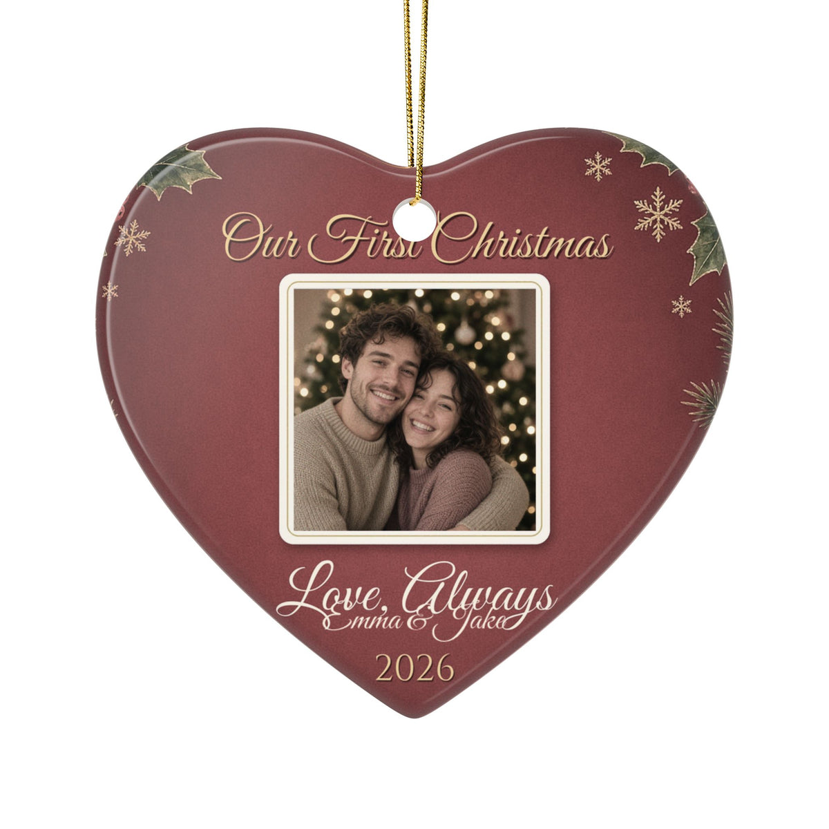 Our First Christmas 2026 Ornament — Ceramic Couple Keepsake