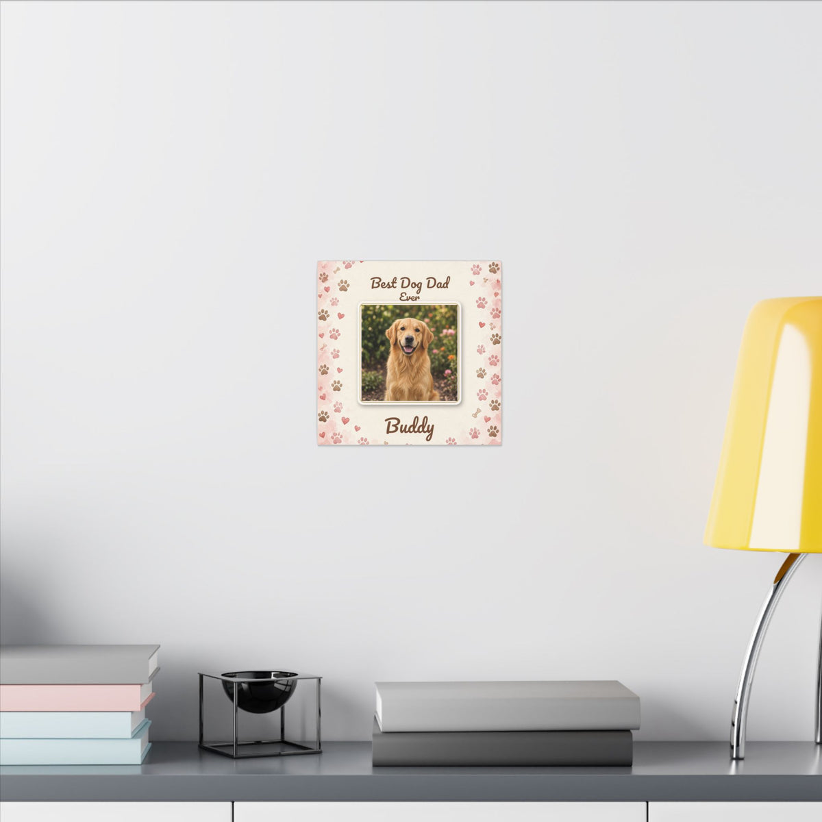 Best Dog Dad Ever Personalized Canvas – Custom Dog Photo & Name Wall Art