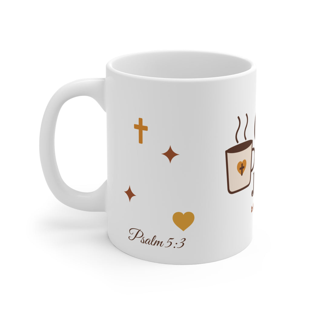 Coffee & Jesus Mug — Blessed Mornings Christian 11oz Ceramic Coffee Cup