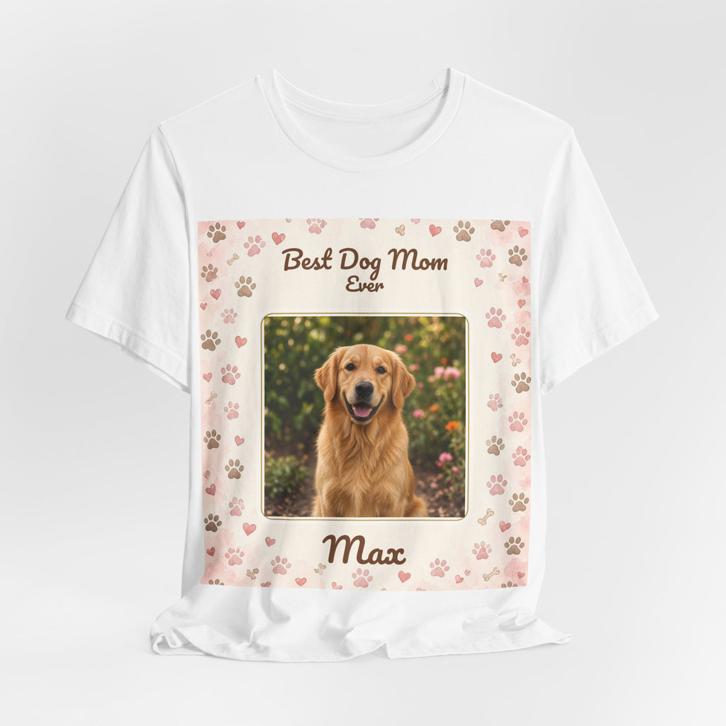 Best Dog Mom Ever Personalized Photo Tee – Custom Pet Lover Shirt