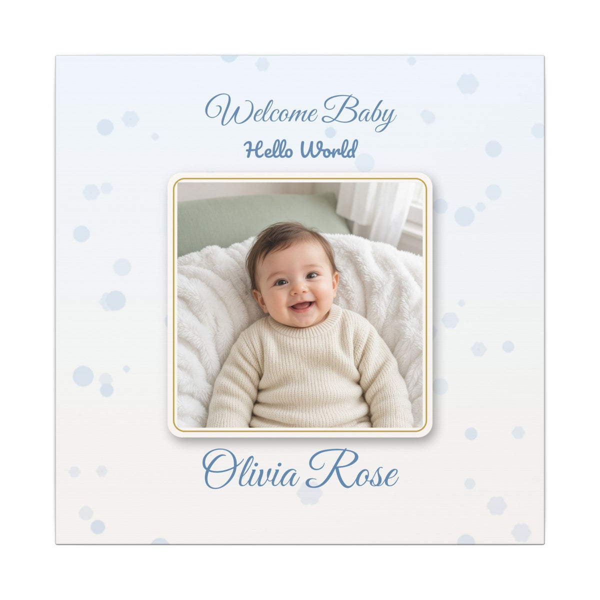 Welcome Baby Personalized Birth Announcement Canvas – Custom Newborn Wall Art