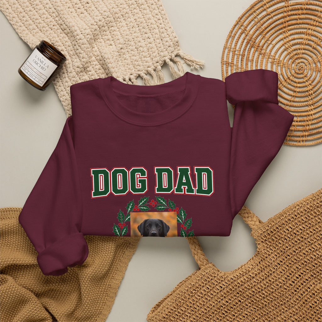 Dog Dad Personalized Sweatshirt – Custom Dog Photo & Name Crewneck
