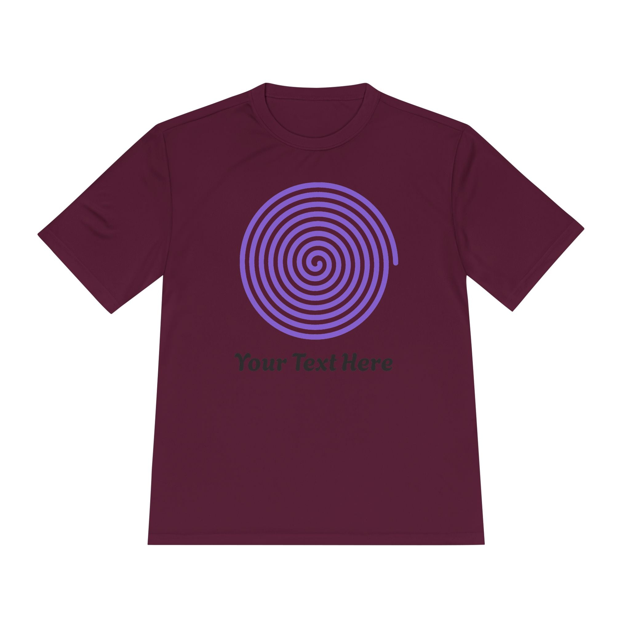 Hypnotic Spiral Tee – Customizable Purple Spiral T-Shirt