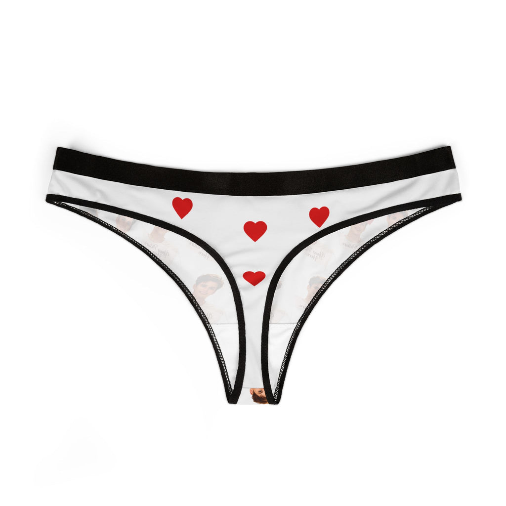 Custom Photo Heart Print Thong  Personalized Women's Lingerie for Gifts and Valentine’s