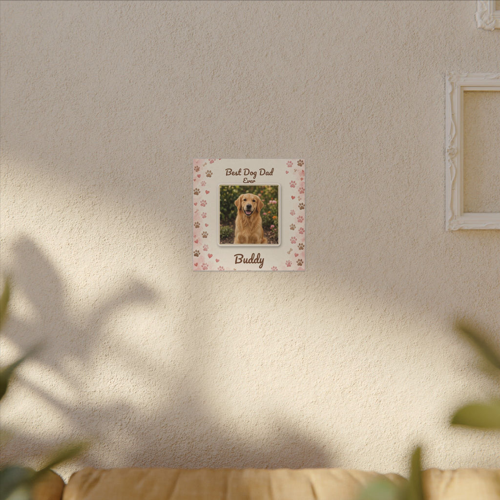 Best Dog Dad Ever Personalized Canvas – Custom Dog Photo & Name Wall Art