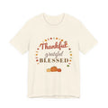 Thankful Grateful Blessed Tee — Fall Leaves & Pumpkin Thanksgiving T-Shirt