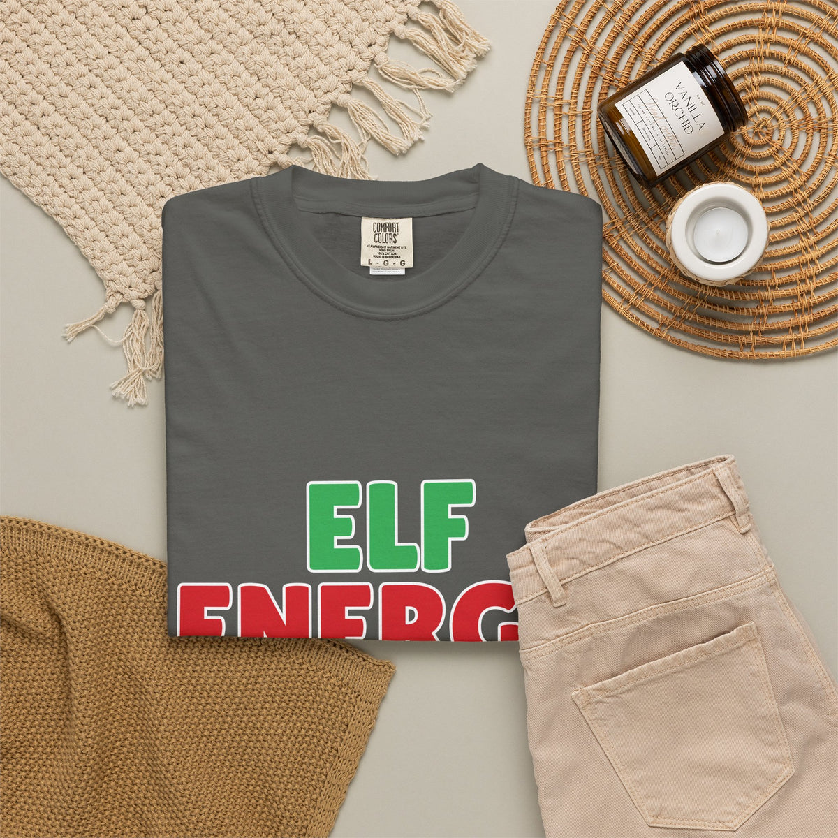 Elf Energy Only Shirt — Funny Christmas Tee
