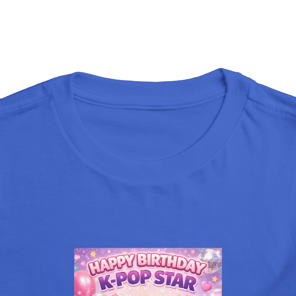 Toddler Tee — "Happy Birthday K-Pop Star" Pink Birthday Photo Shirt - Upload your own picture