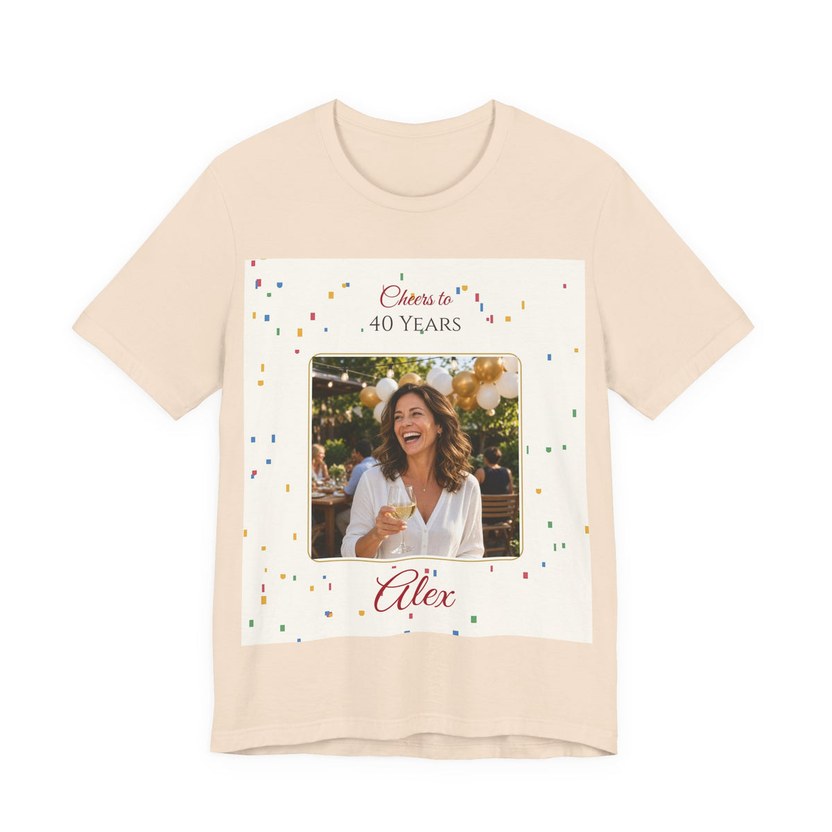 Cheers to 40 Years Personalized Photo Tee – Custom Milestone Birthday Shirt