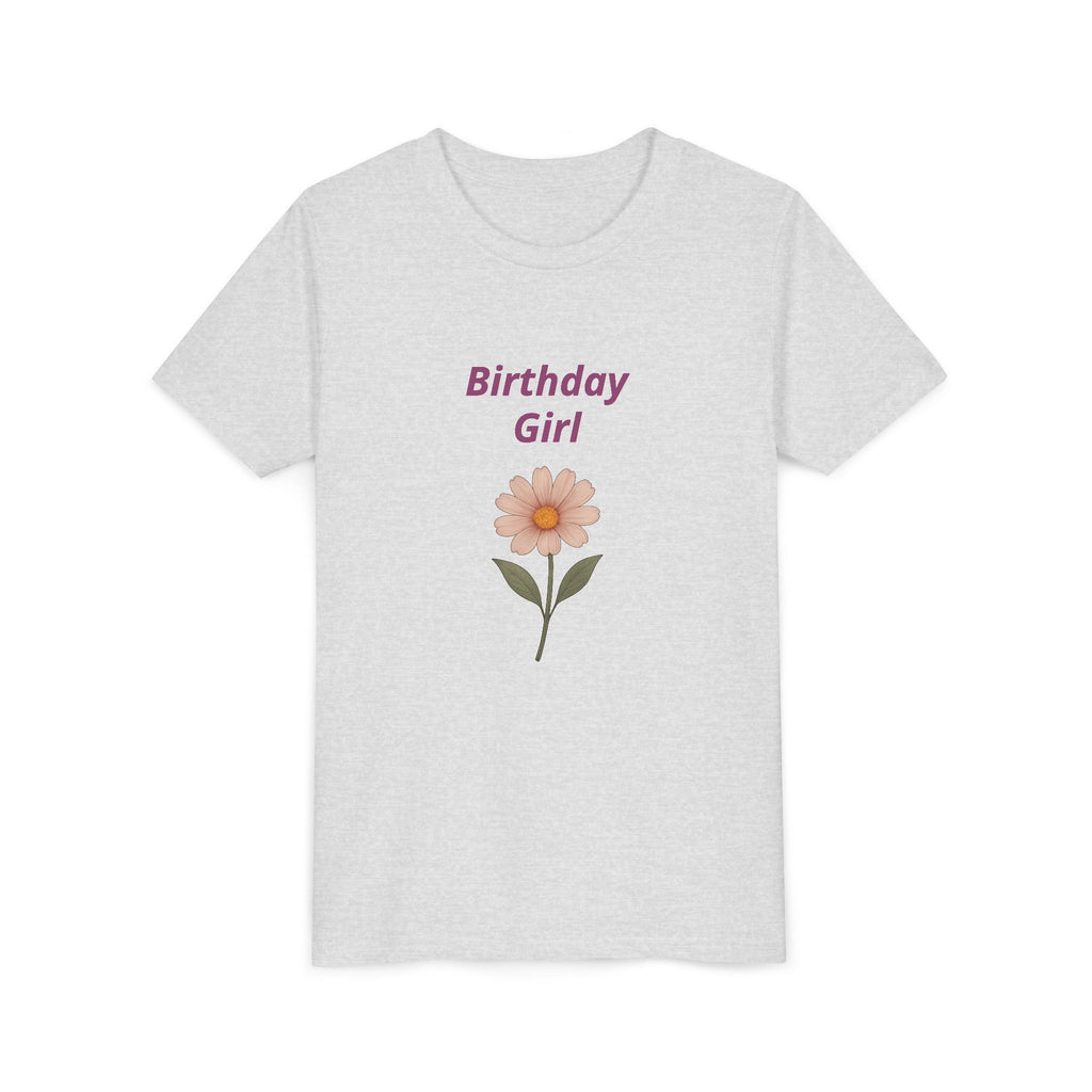 Birthday Girl Youth Tee — Floral Daisy Kids Birthday Shirt