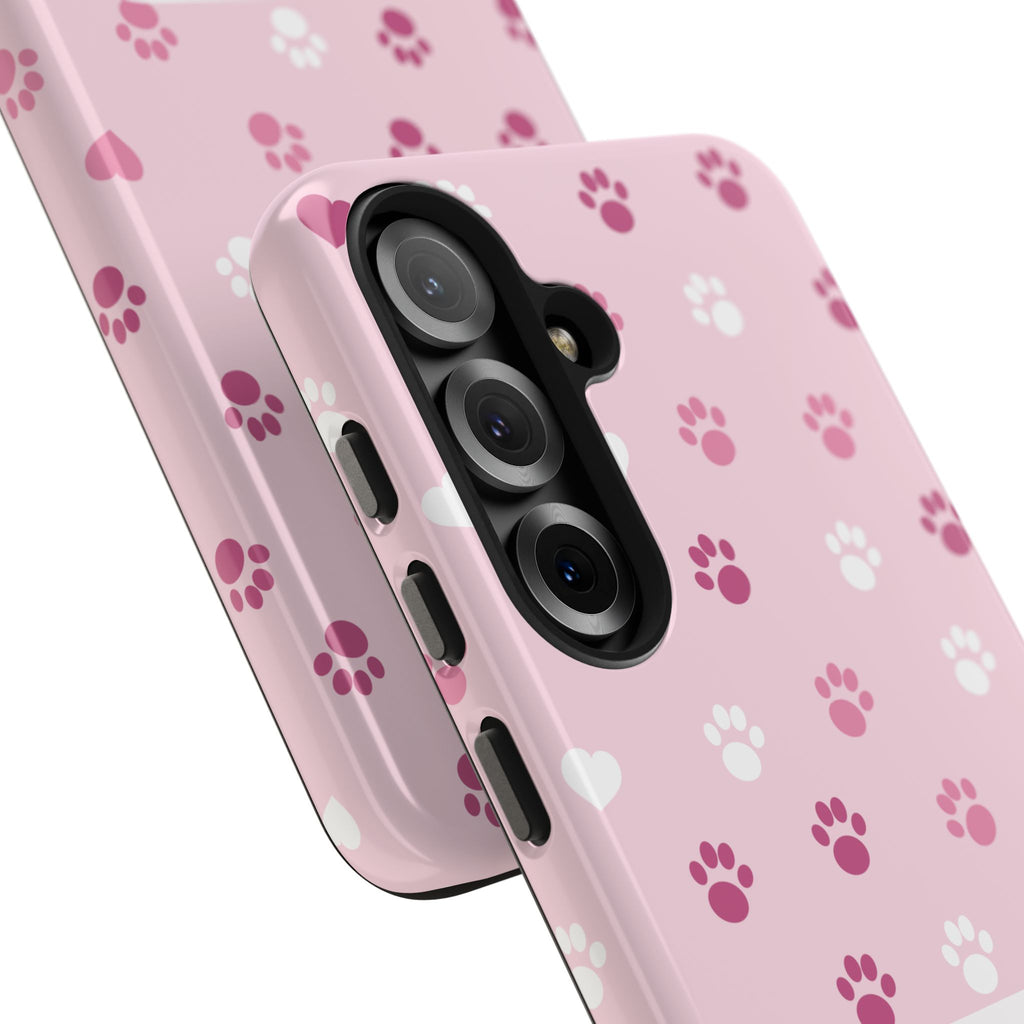 Paw Print Phone Case — Love You Fur-Ever Pink Tough Case for iPhone & Samsung