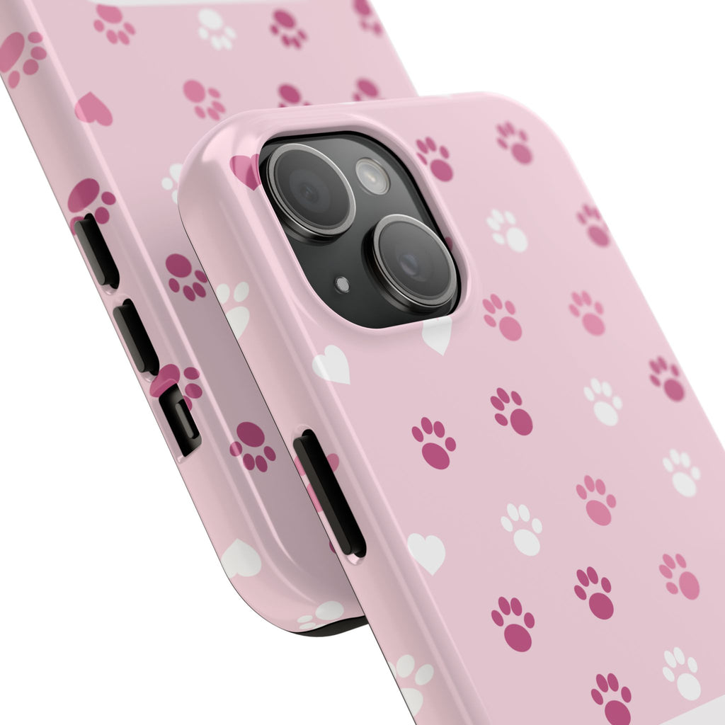 Paw Print Phone Case — Love You Fur-Ever Pink Tough Case for iPhone & Samsung