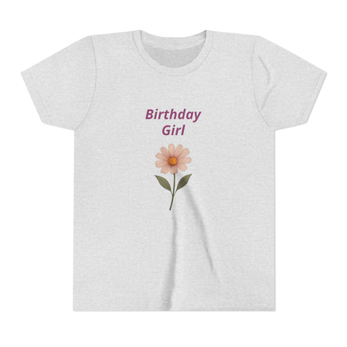 Birthday Girl Youth Tee — Floral Daisy Kids Birthday Shirt