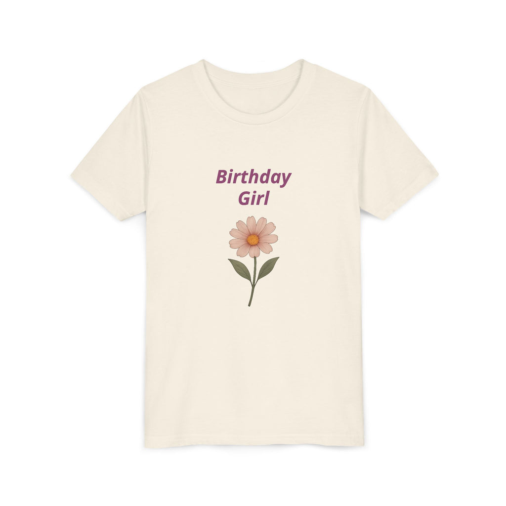 Birthday Girl Youth Tee — Floral Daisy Kids Birthday Shirt