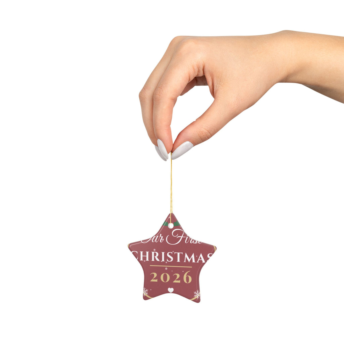 Our First Christmas 2026 Ornament — Ceramic Keepsake for Couples & New Families