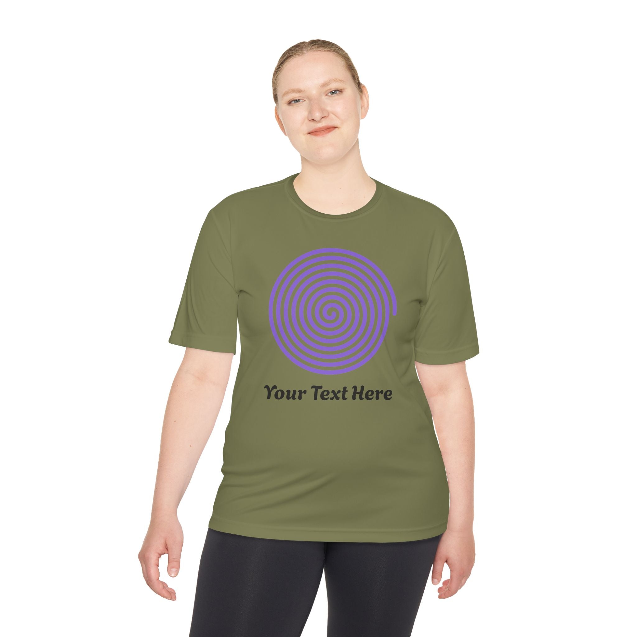 Hypnotic Spiral Tee – Customizable Purple Spiral T-Shirt