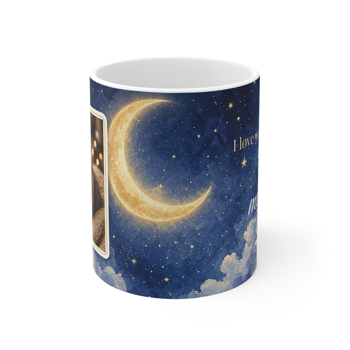Cat Lover Mug – "I Love You to the Moon & Back" Personalized Photo Cup