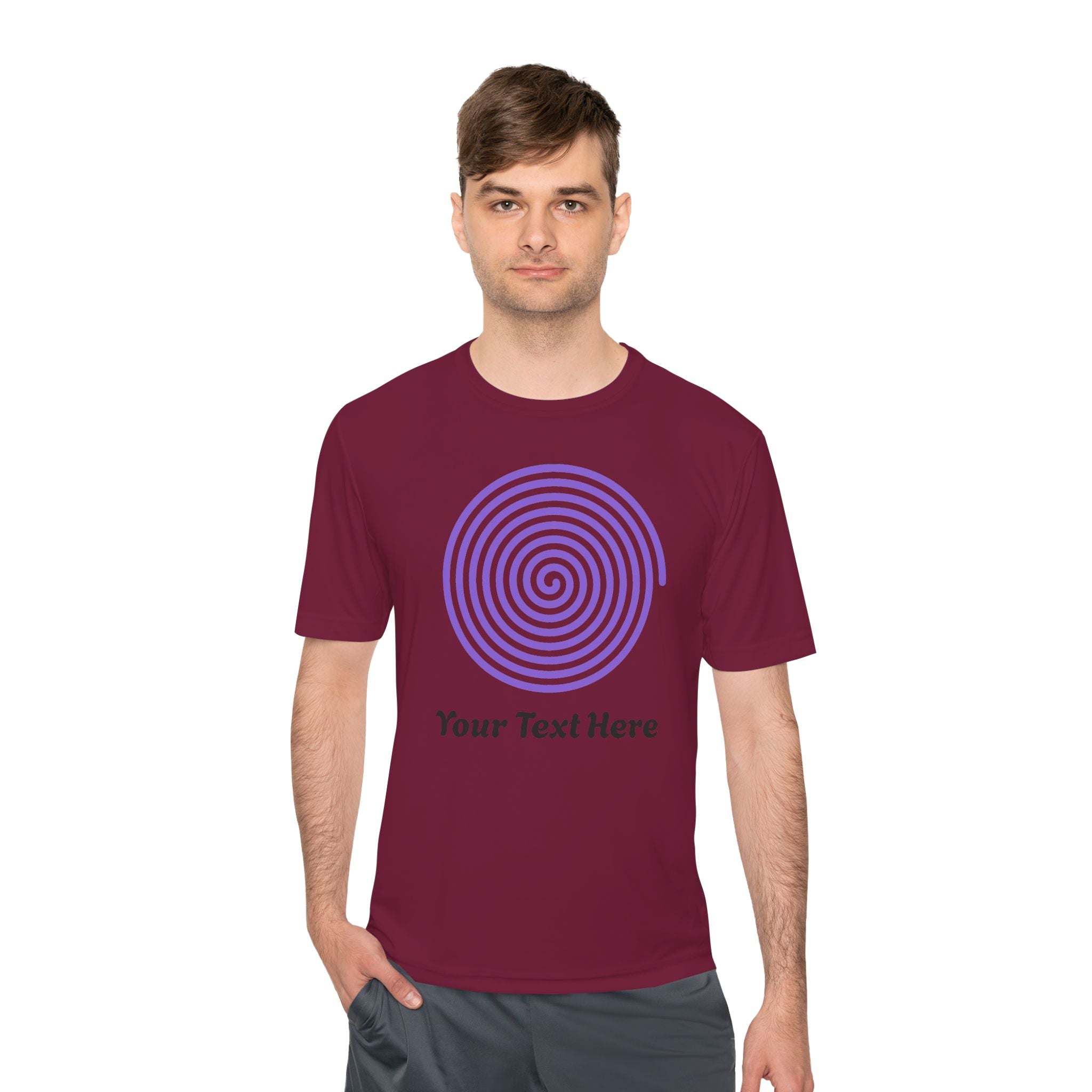 Hypnotic Spiral Tee – Customizable Purple Spiral T-Shirt