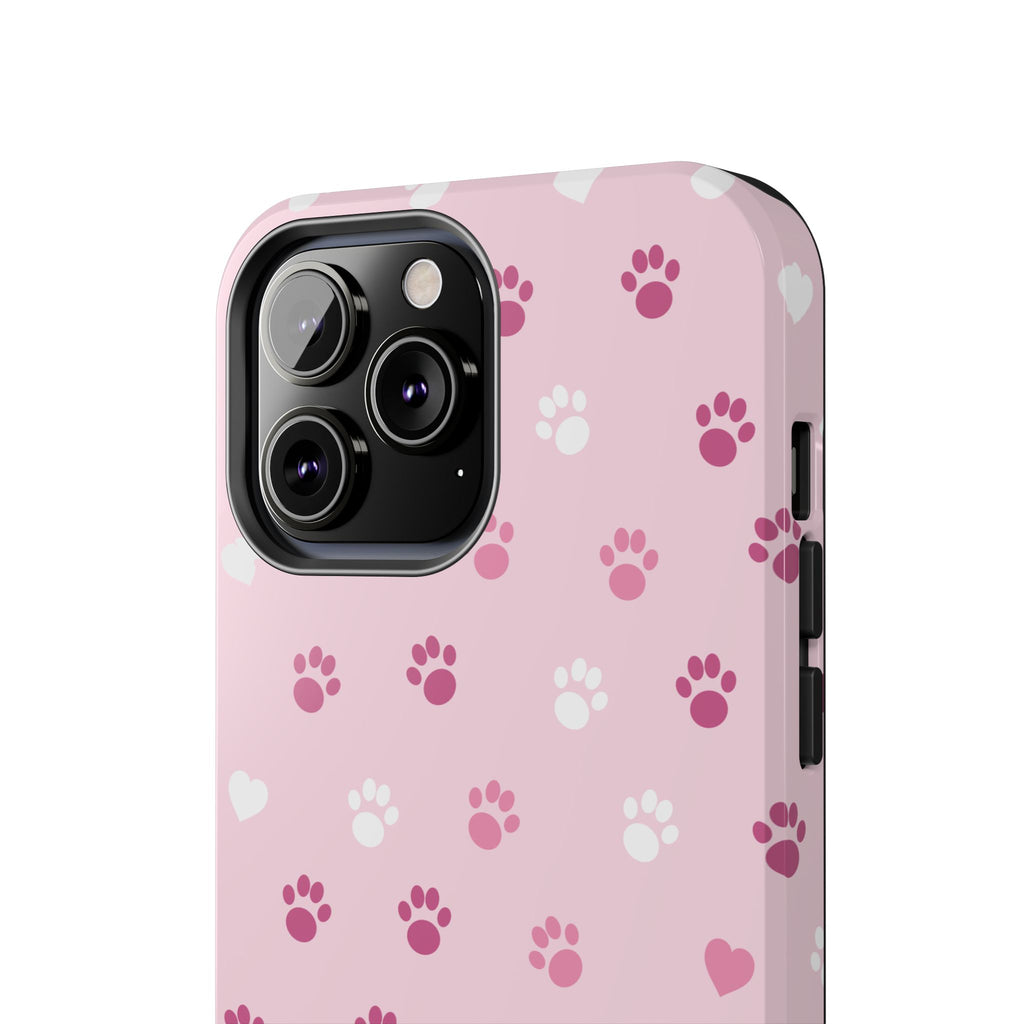 Paw Print Phone Case — Love You Fur-Ever Pink Tough Case for iPhone & Samsung
