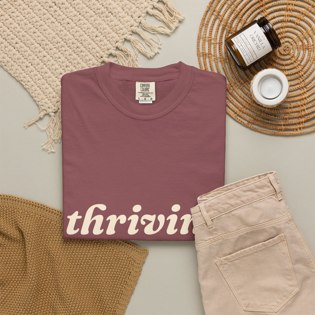 Thriving (Lying) Shirt — Funny Burnout Tee for Adults