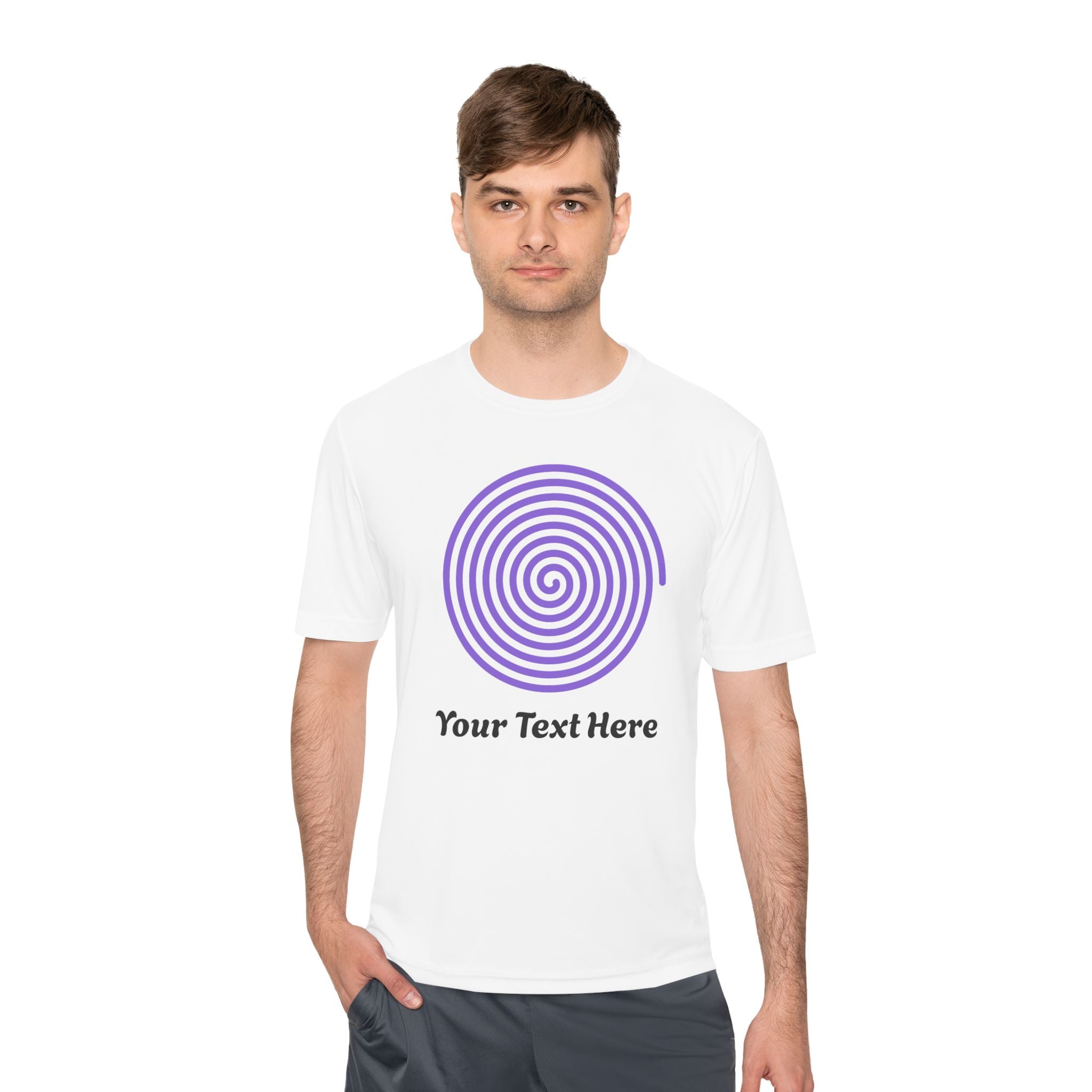 Hypnotic Spiral Tee – Customizable Purple Spiral T-Shirt