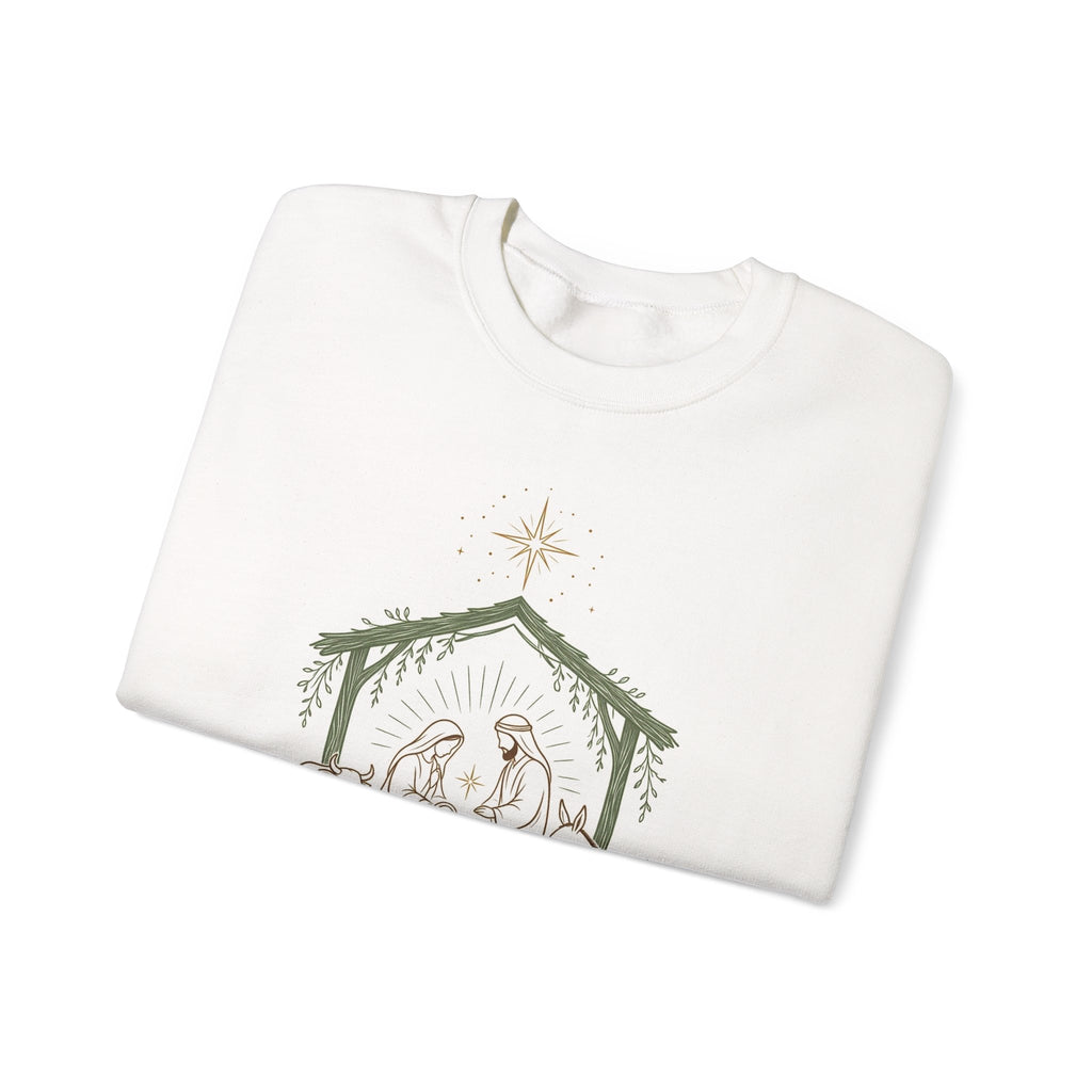 O Come Let Us Adore Him Sweatshirt — Christian Nativity Christmas Crewneck