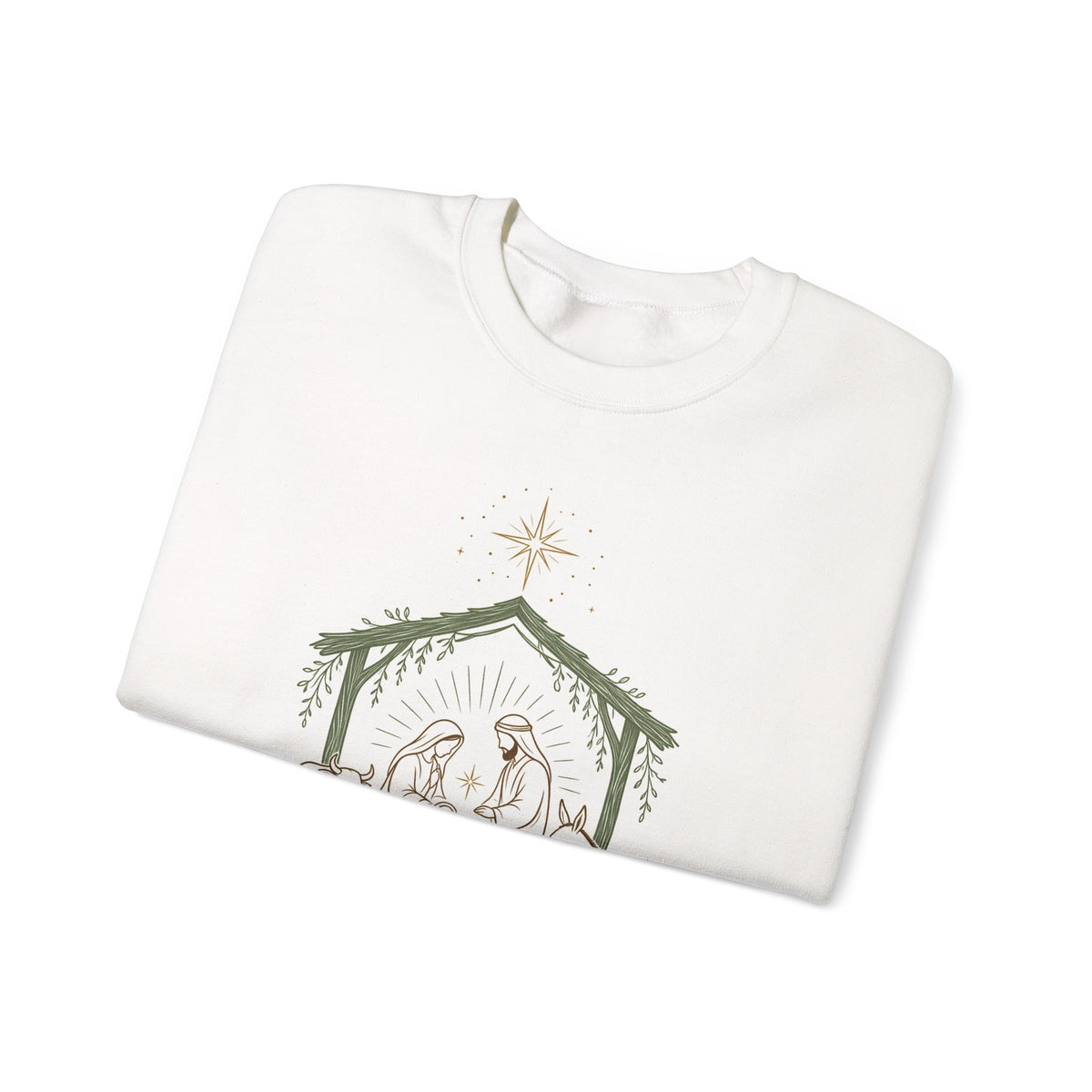 O Come Let Us Adore Him Sweatshirt — Christian Nativity Christmas Crewneck