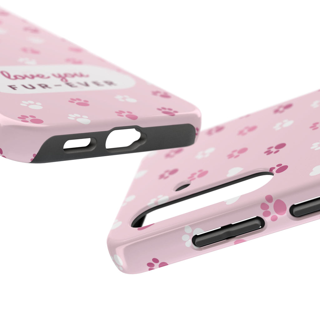 Paw Print Phone Case — Love You Fur-Ever Pink Tough Case for iPhone & Samsung
