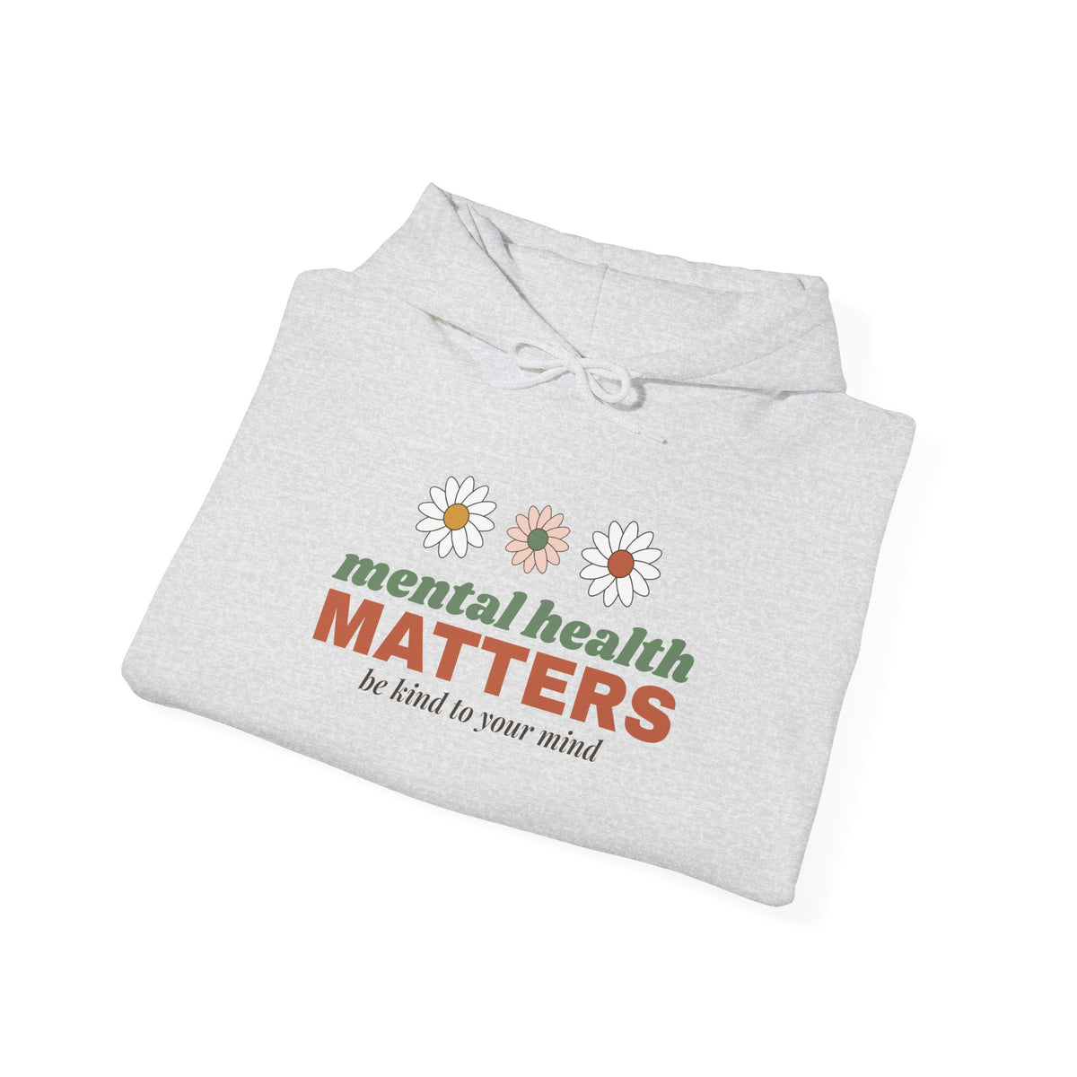 Mental Health Matters Hoodie — Be Kind to Your Mind Retro Daisy Hooded Sweatshirt