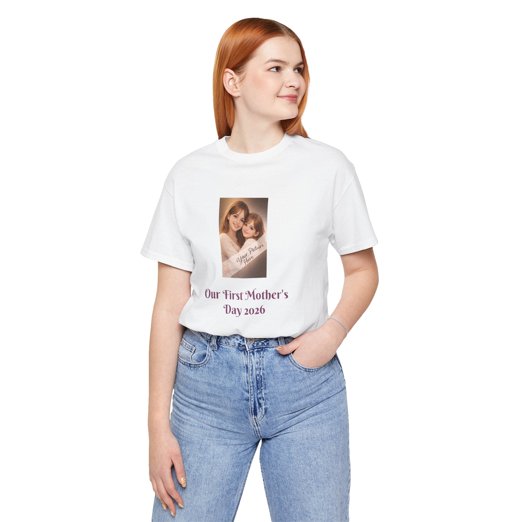 Our First Mother's Day Photo Tee — Personalized Floral Mother's Day T-Shirt